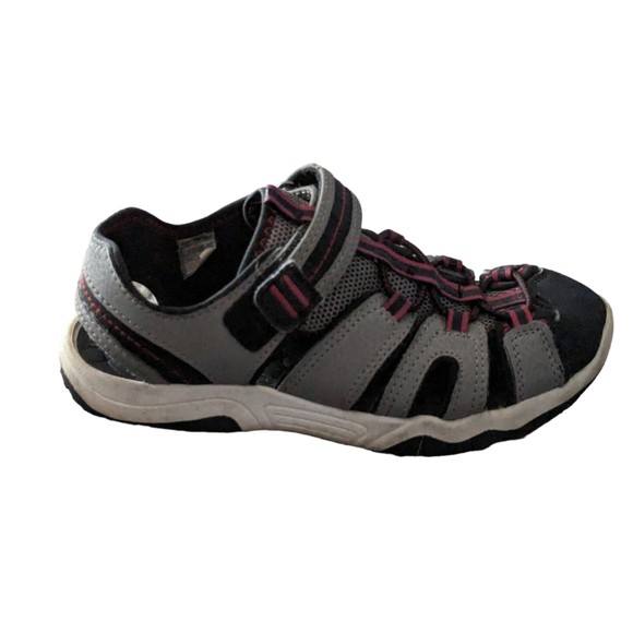 Wonder Nation Boys Closed Toe Sandals Gray Black Red Sz 1 Washable Non Marking - Picture 4 of 7